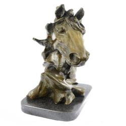 Gorgeous Bust Horse Head Bronze Sculpture