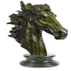 Triple Crown Winner Horse Head Bust Bronze Sculpture