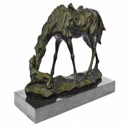 Dog and a Horse Friendship Bronze Sculpture