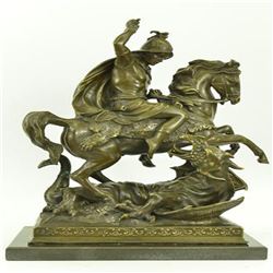 Catholic St. George Dragon Slayer Patron Military Bronze Statue