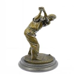 Abstract Tall Golfer Trophy Bronze Statue
