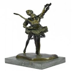 Ballerina Poised Dancer Bronze Sculpture