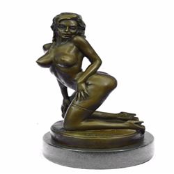 Sexy Woman with Large Breast Bronze Sculpture