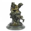 Image 4 : Nude Erotic Nymph with Satyr Bronze Sculpture on Marble Base Figurine