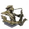 Image 1 : Bust of a Black Musician Playing the Saxophone Bronze Sculpture