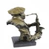 Image 2 : Bust of a Black Musician Playing the Saxophone Bronze Sculpture