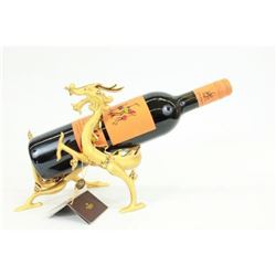 Gold Plexiglases Golden Dragon Wine Holder Sculpture