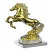 Image 2 : Gold Plexiglases and Silver Plated Horse with Cubic Zircon Sculpture