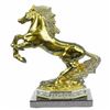 Image 3 : Gold Plexiglases and Silver Plated Horse with Cubic Zircon Sculpture