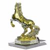 Image 4 : Gold Plexiglases and Silver Plated Horse with Cubic Zircon Sculpture