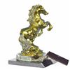 Image 5 : Gold Plexiglases and Silver Plated Horse with Cubic Zircon Sculpture