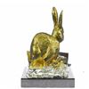 Image 3 : Gold Plexiglases Silver Plated Rabbit Sculpture