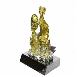 Gold Plexiglases Rams Mascot Sculpture