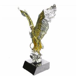 Gold Plexiglases Silver American Eagle Sculpture