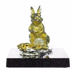 Gold Plexiglases Bunny Sculpture