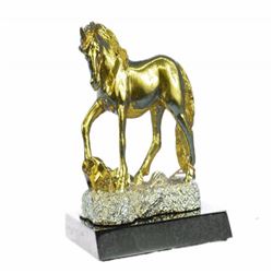 Gold Plexiglases Male Stallion Sculpture