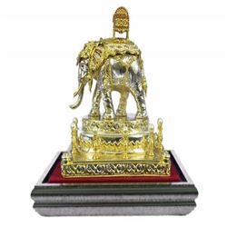 Gold Plexiglases African Elephant Sculpture Figure