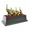 Image 3 : Gold Plexiglases African Elephants Statue
