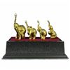 Image 4 : Gold Plexiglases African Elephants Statue
