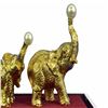 Image 8 : Gold Plexiglases African Elephants Statue