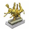 Image 4 : Gold Plexiglases Three Horses Sculpture