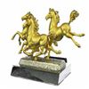 Image 9 : Gold Plexiglases Three Horses Sculpture