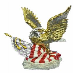 Gold Plexiglases American Eagle Sculpture