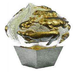 Gold Plexiglases Lucky Chinese All Zodiac Sculpture