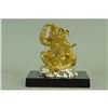 Image 1 : Gold Plexiglases Thinker Monkey Sculpture