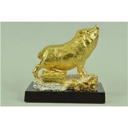 Gold Plexiglases and Silver Plated pig Sculpture