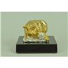 Image 1 : Gold Plexiglases Pig Money Lucky Figurine