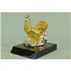 Image 1 : Gold Plexiglases Zodiac Sign Farm Rooster Figure