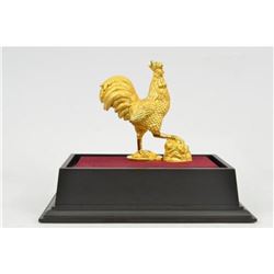 Gold Plexiglases Rooster Farm Sculpture