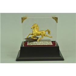 Gold Plexiglases Wild Stallion Horse Sculpture