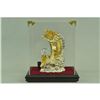 Image 1 : Gold Plexiglases Cobra Chinese Dragon Sculpture