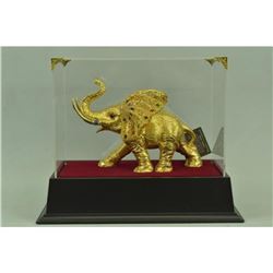 Gold Plexiglases African Elephant Sculpture