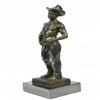 Image 5 : Nude Cowboy Bronze Figurine on Marble Base Sculpture