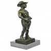 Image 9 : Nude Cowboy Bronze Figurine on Marble Base Sculpture