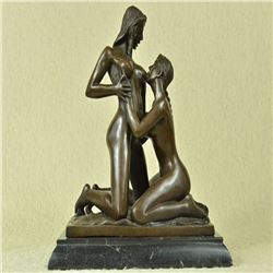 Two Erotic Sexual Lesbian Bronze Sculpture