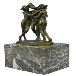 Three Graces Bookend Bronze Sculpture