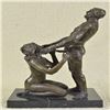 Image 8 : Erotic Nude Bronze Statue on Marble Base Figurine