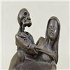 Image 2 : Skeleton Embracing Nude Nymph Pen Holder Key Storage Bronze Sculpture