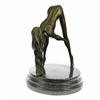 Image 2 : Nude Girl Bronze Sculpture on Marble Base Figure