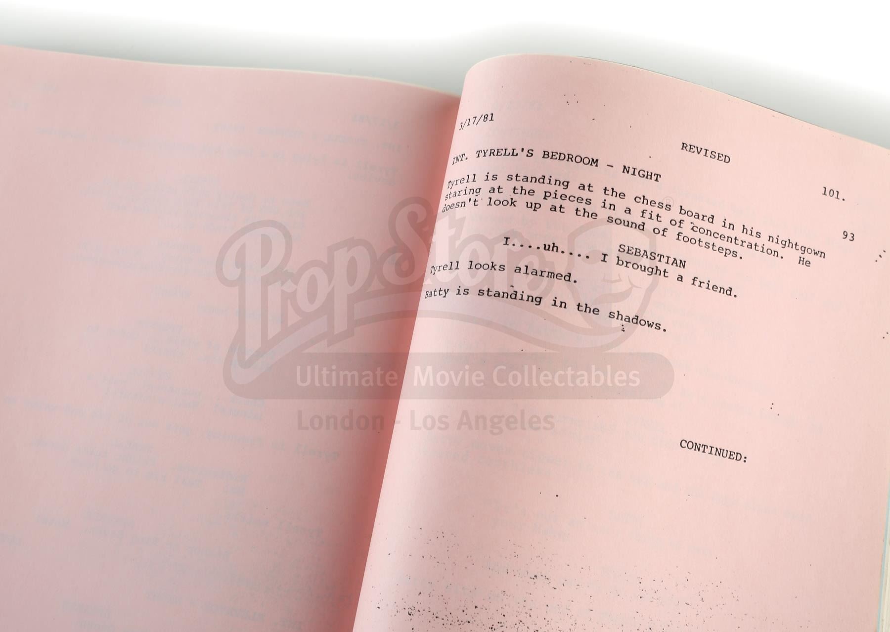 BLADE RUNNER (1982) - Richard Yuricich’s Production Script