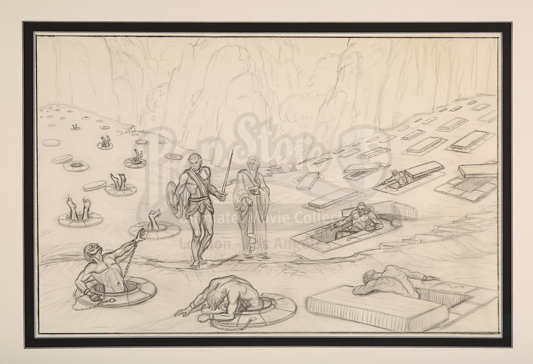 JASON AND THE ARGONAUTS 1963 Hand drawn Ray Harryhausen Early jason-and-the-argonauts-1963-hand-drawn-ray-harryhausen-early