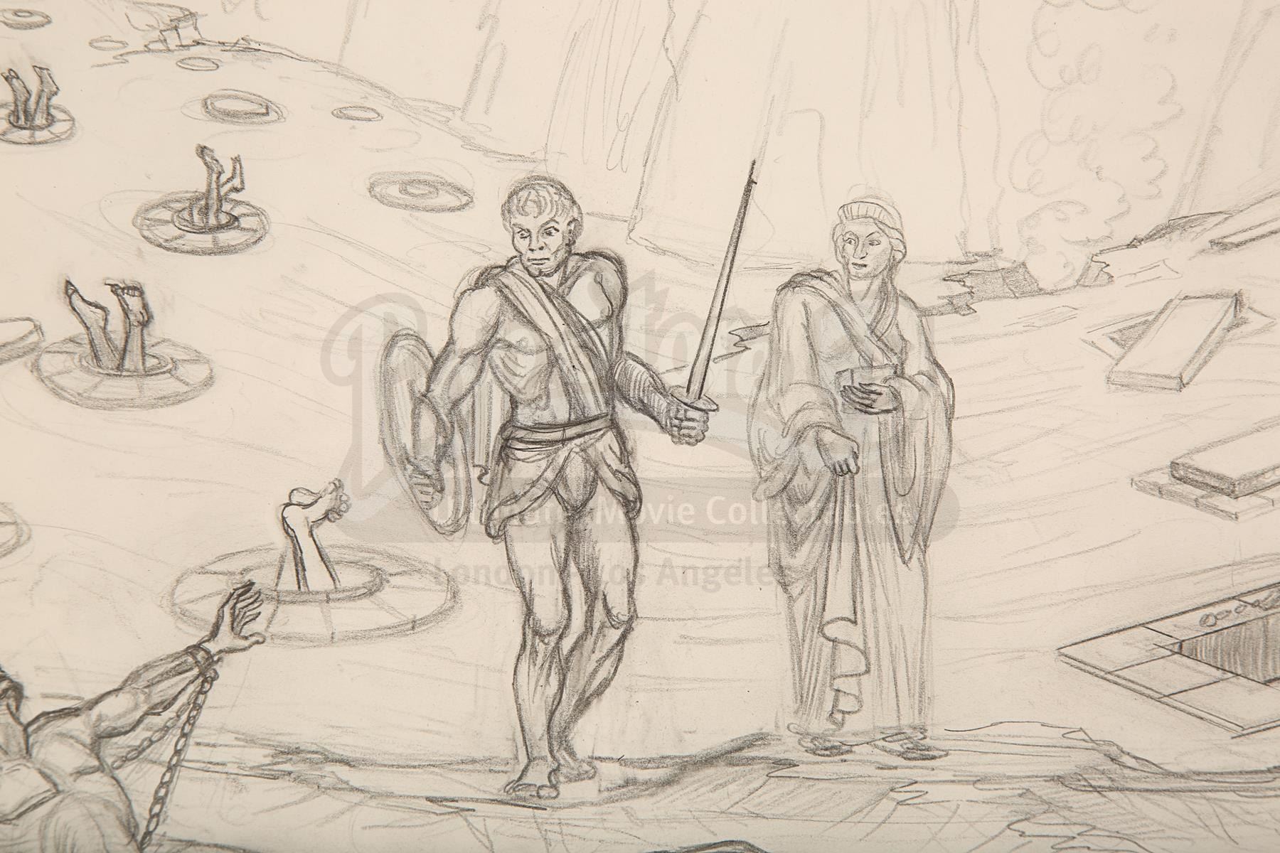 JASON AND THE ARGONAUTS 1963 Hand drawn Ray Harryhausen Early jason-and-the-argonauts-1963-hand-drawn-ray-harryhausen-early