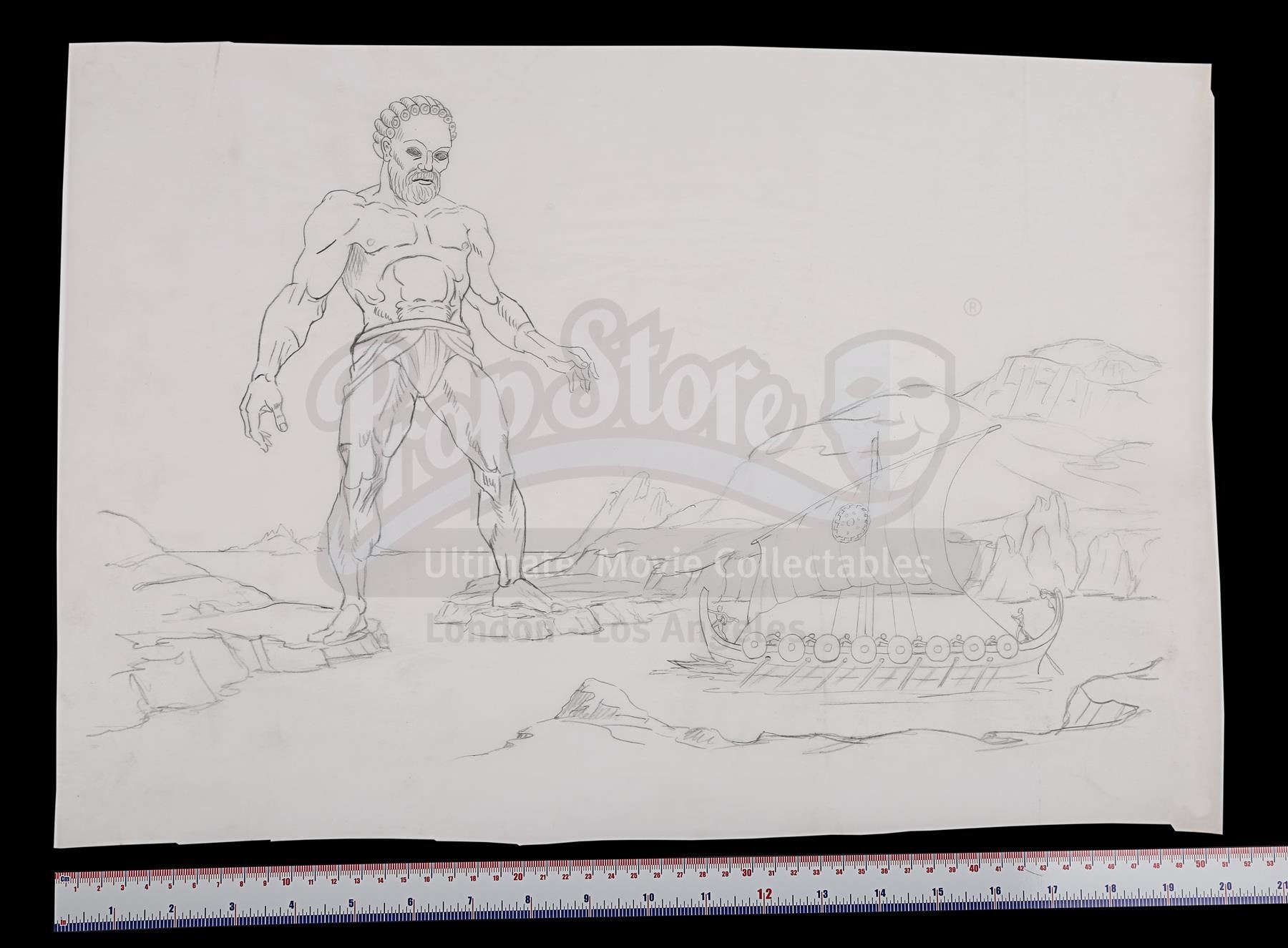 JASON AND THE ARGONAUTS 1963 Hand drawn Ray Harryhausen Concept jason-and-the-argonauts-1963-hand-drawn-ray-harryhausen-concept