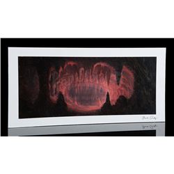 INDIANA JONES AND THE TEMPLE OF DOOM (1984) - Hand-painted Frank Ordaz Cave Matte Study