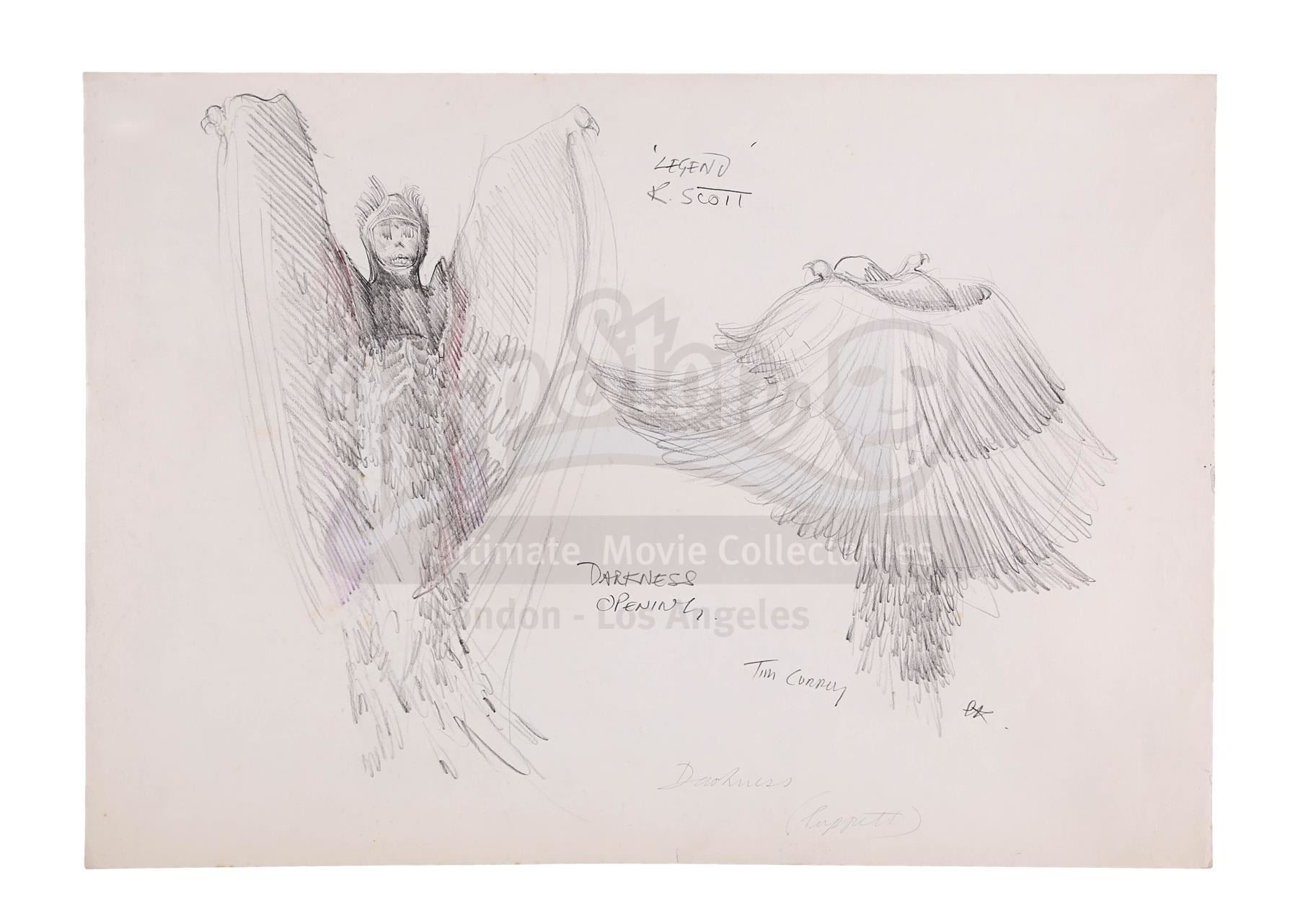 LEGEND (1985) - Charles Knode Pencil-Drawn Costume Designs