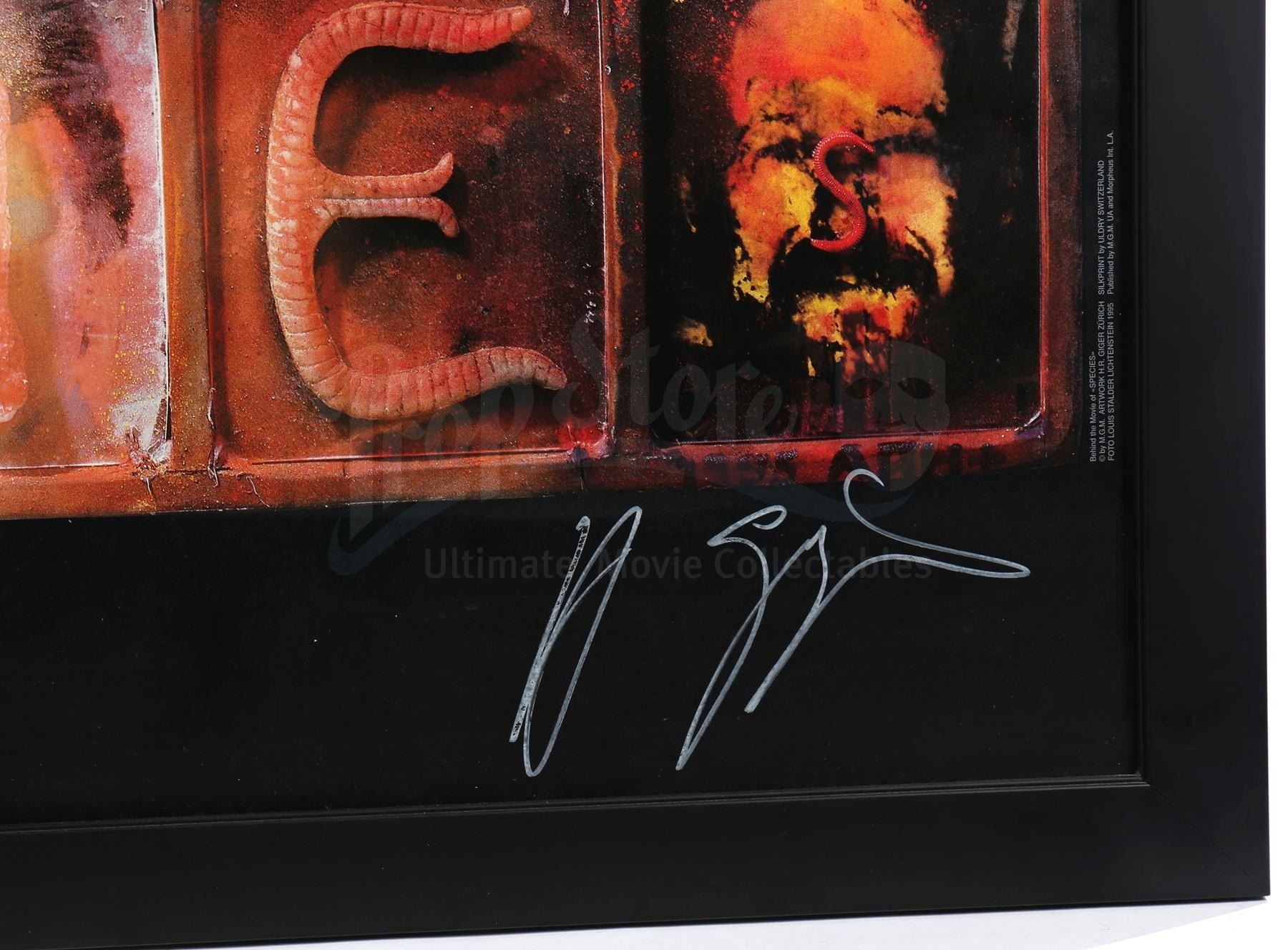SPECIES (1995) - Oversize H.R. Giger-Autographed Sil Lithograph